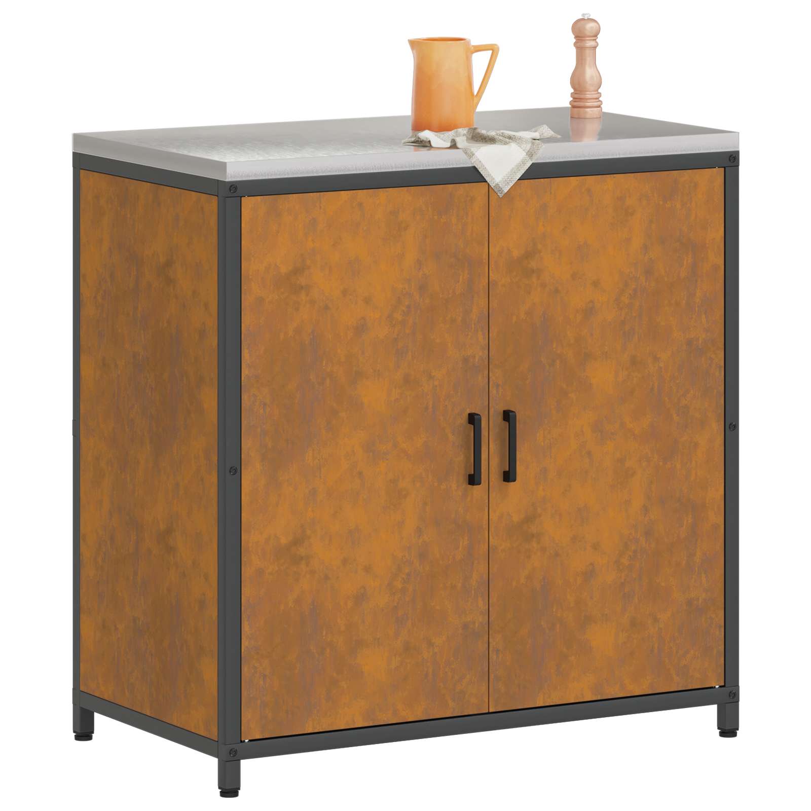 Küchenaufbewahrungsschrank HATTEM Rostig 90 x 50 x 92 cm Stahl
