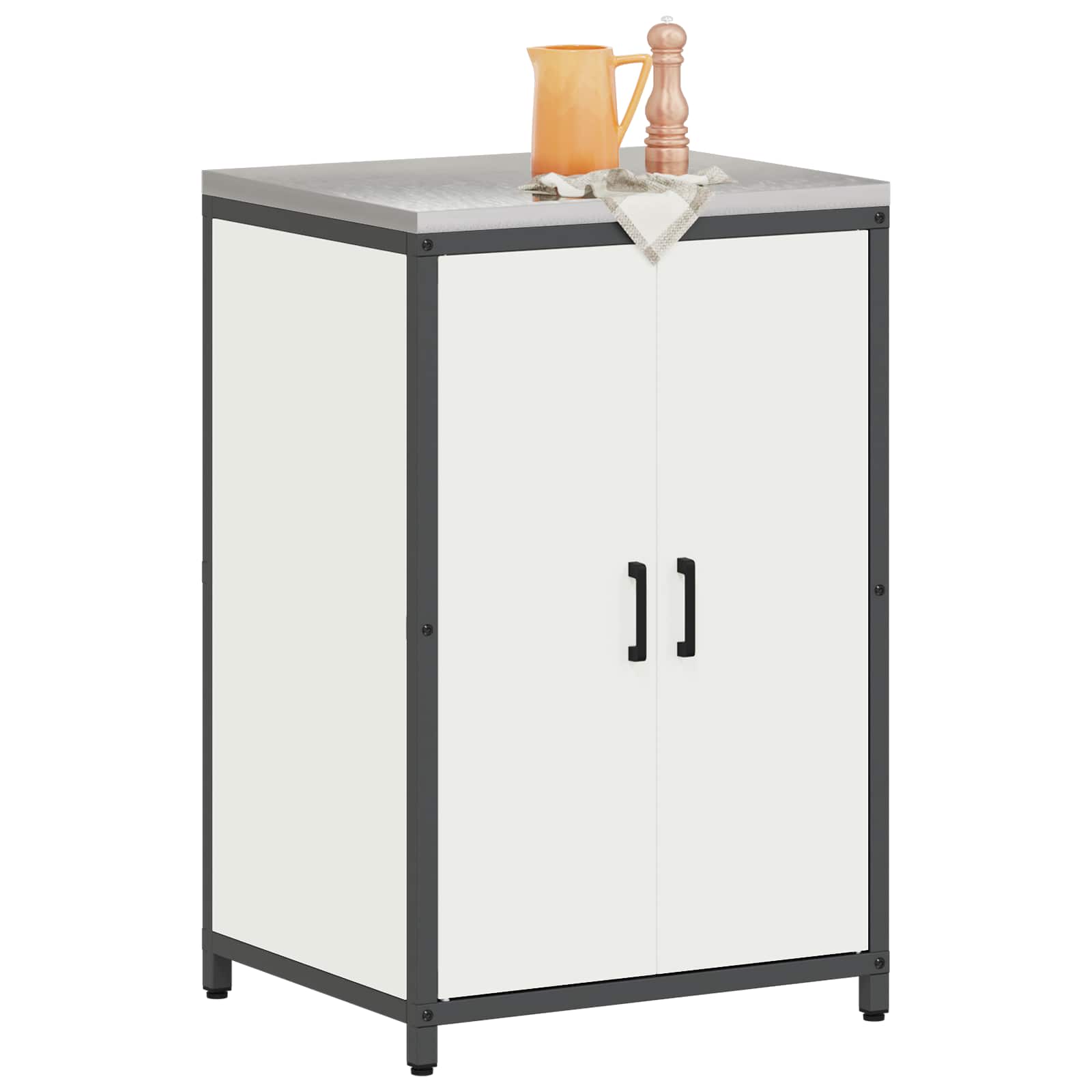 Küchenaufbewahrungsschrank HATTEM Weiß 60 x 50 x 92 cm Stahl