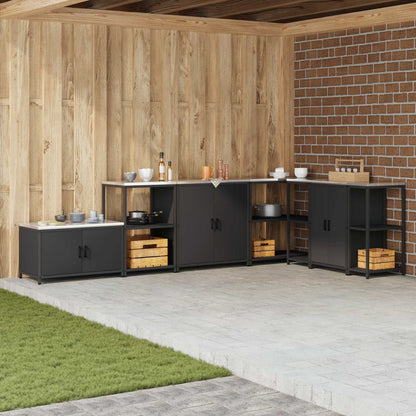 Küchenaufbewahrungsschrank HATTEM Schwarz 90 x 50 x 53 cm Stahl