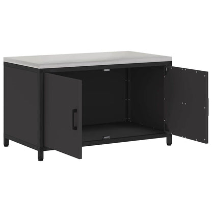 Küchenaufbewahrungsschrank HATTEM Schwarz 90 x 50 x 53 cm Stahl