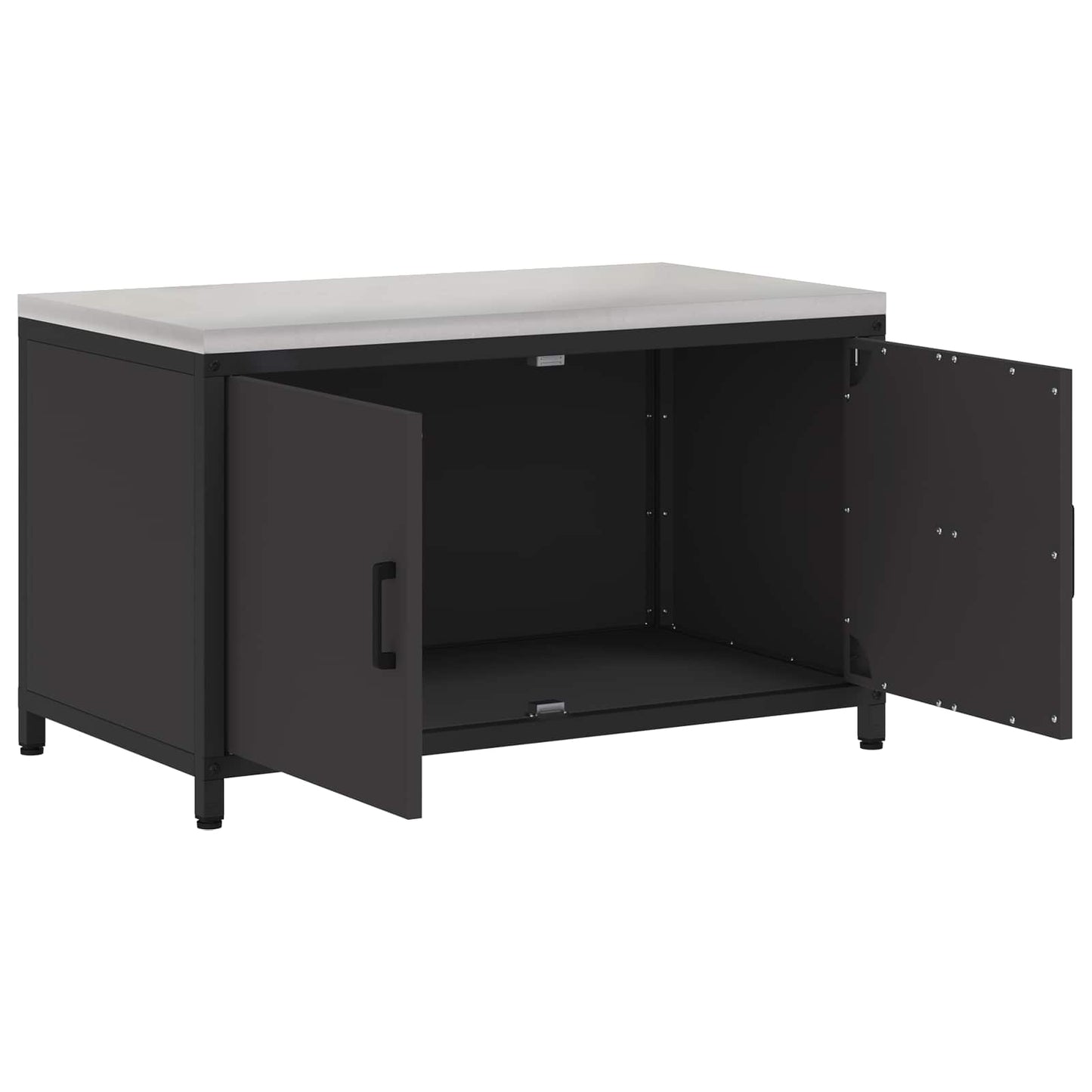 Küchenaufbewahrungsschrank HATTEM Schwarz 90 x 50 x 53 cm Stahl