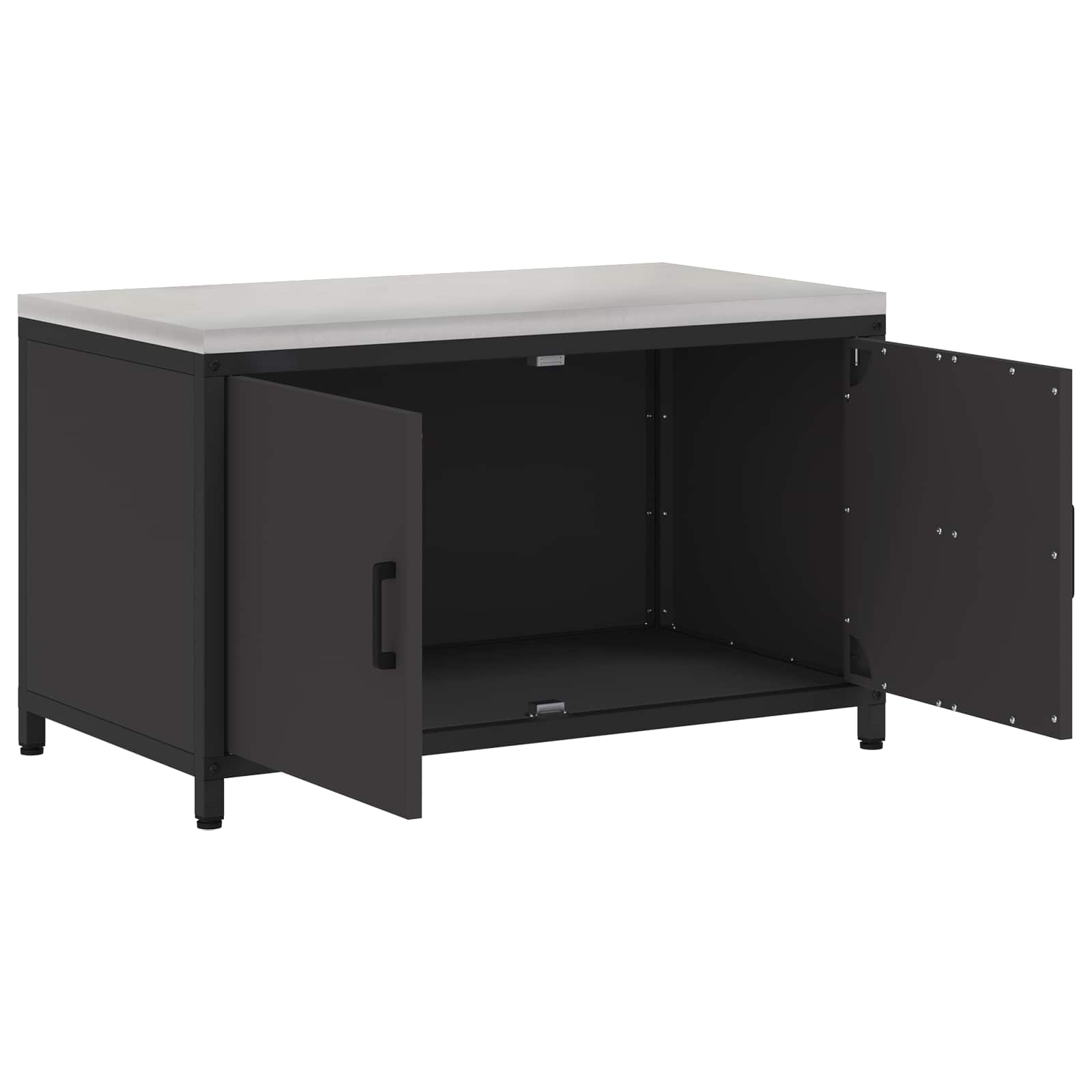 Küchenaufbewahrungsschrank HATTEM Schwarz 90 x 50 x 53 cm Stahl