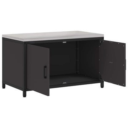 Küchenaufbewahrungsschrank HATTEM Schwarz 90 x 50 x 53 cm Stahl