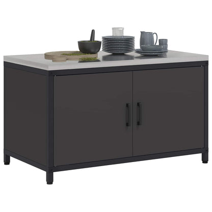 Küchenaufbewahrungsschrank HATTEM Schwarz 90 x 50 x 53 cm Stahl