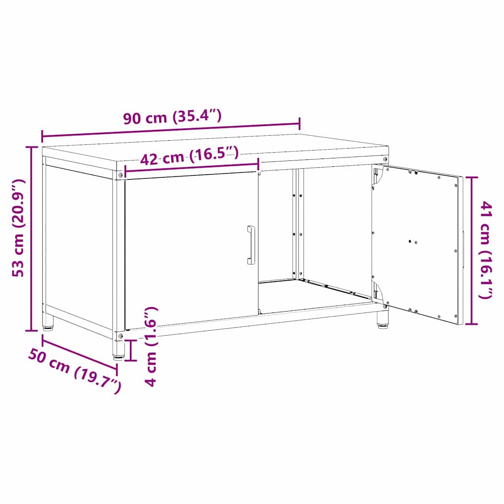 Küchenaufbewahrungsschrank HATTEM Schwarz 90 x 50 x 53 cm Stahl