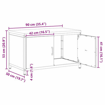 Küchenaufbewahrungsschrank HATTEM Schwarz 90 x 50 x 53 cm Stahl