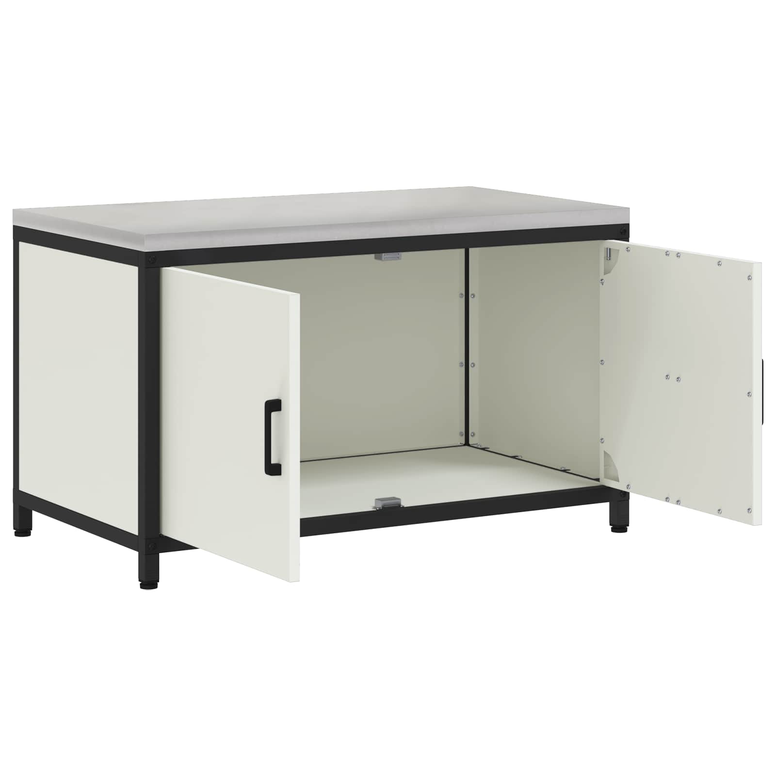 Küchenaufbewahrungsschrank HATTEM Weiß 90 x 50 x 53 cm Stahl