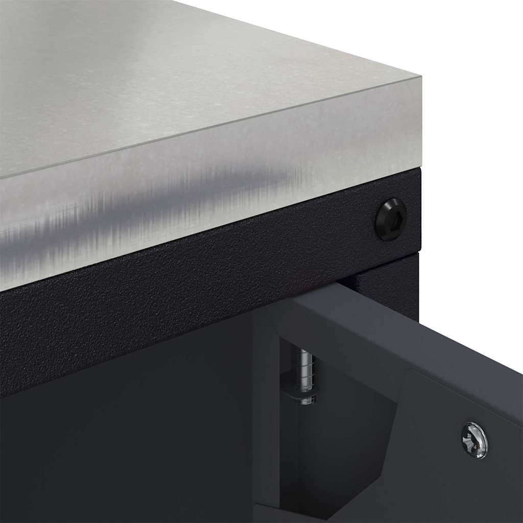 Küchenlagerregal mit Regal mit Speicher mit Tür Anthrazit Stahl