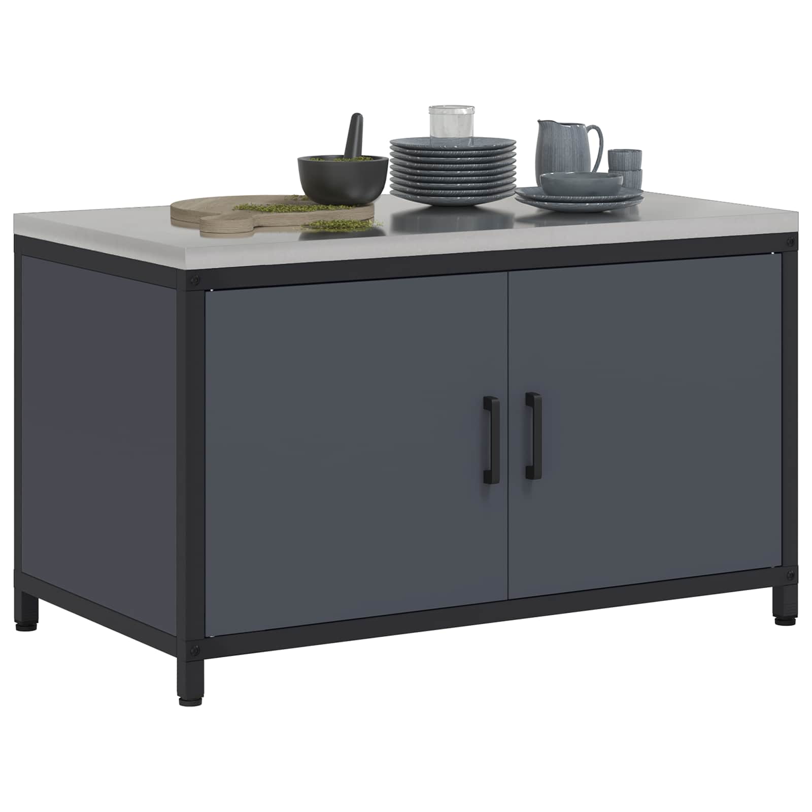 Küchenaufbewahrungsschrank HATTEM Anthrazit 90 x 50 x 53 cm
