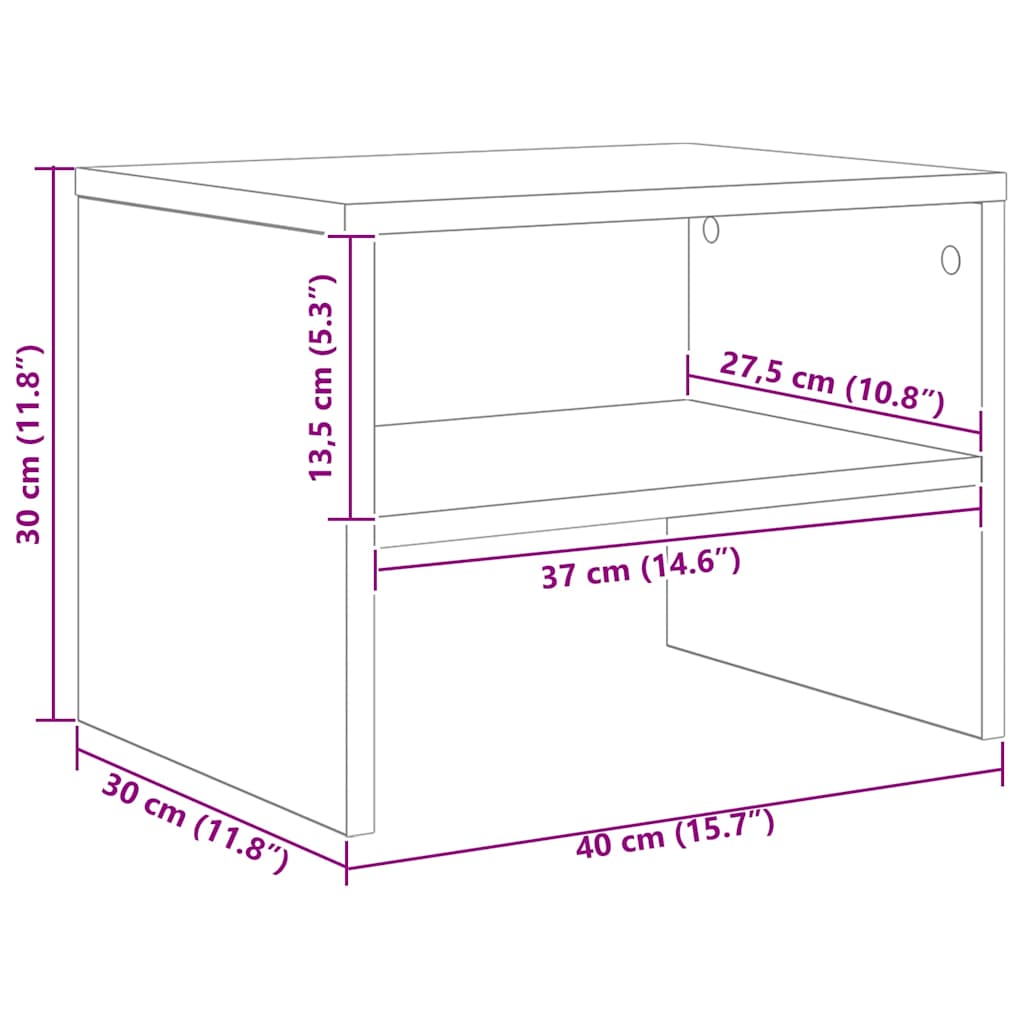 Nachttisch Altholz 40 x 40 x 30 cm Holzwerkstoff