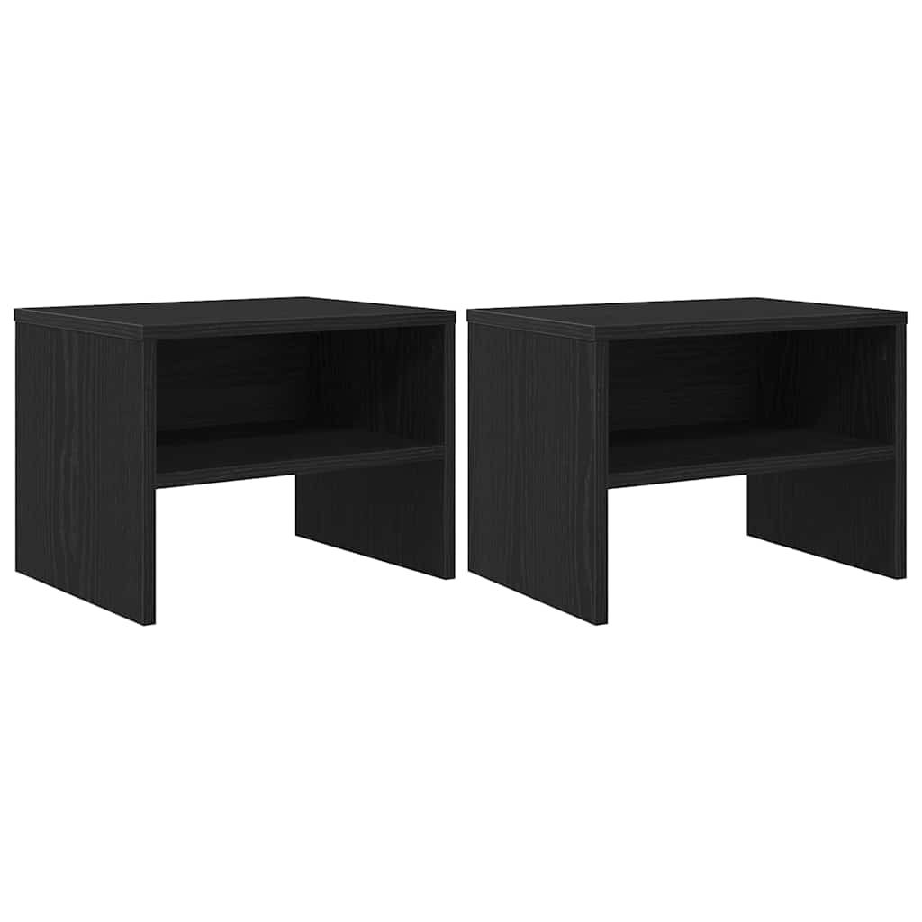 Nachttisch 2 stk. Schwarz Eichen-Optik 40 x 30 x 30 cm