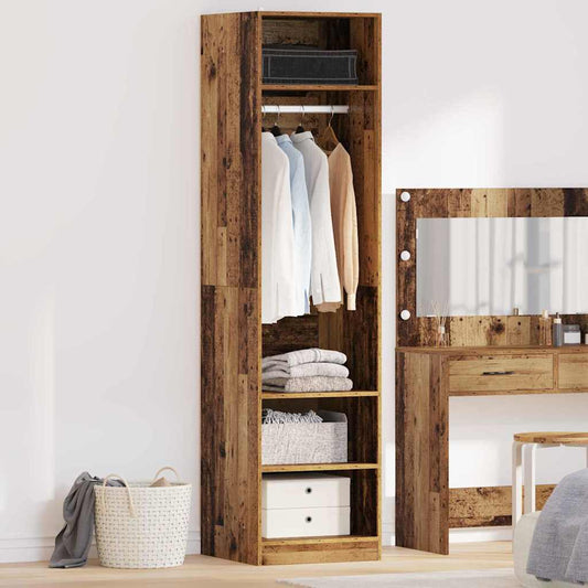 Kleiderschrank mit Regal mit Speicher Altholz Holzwerkstoff