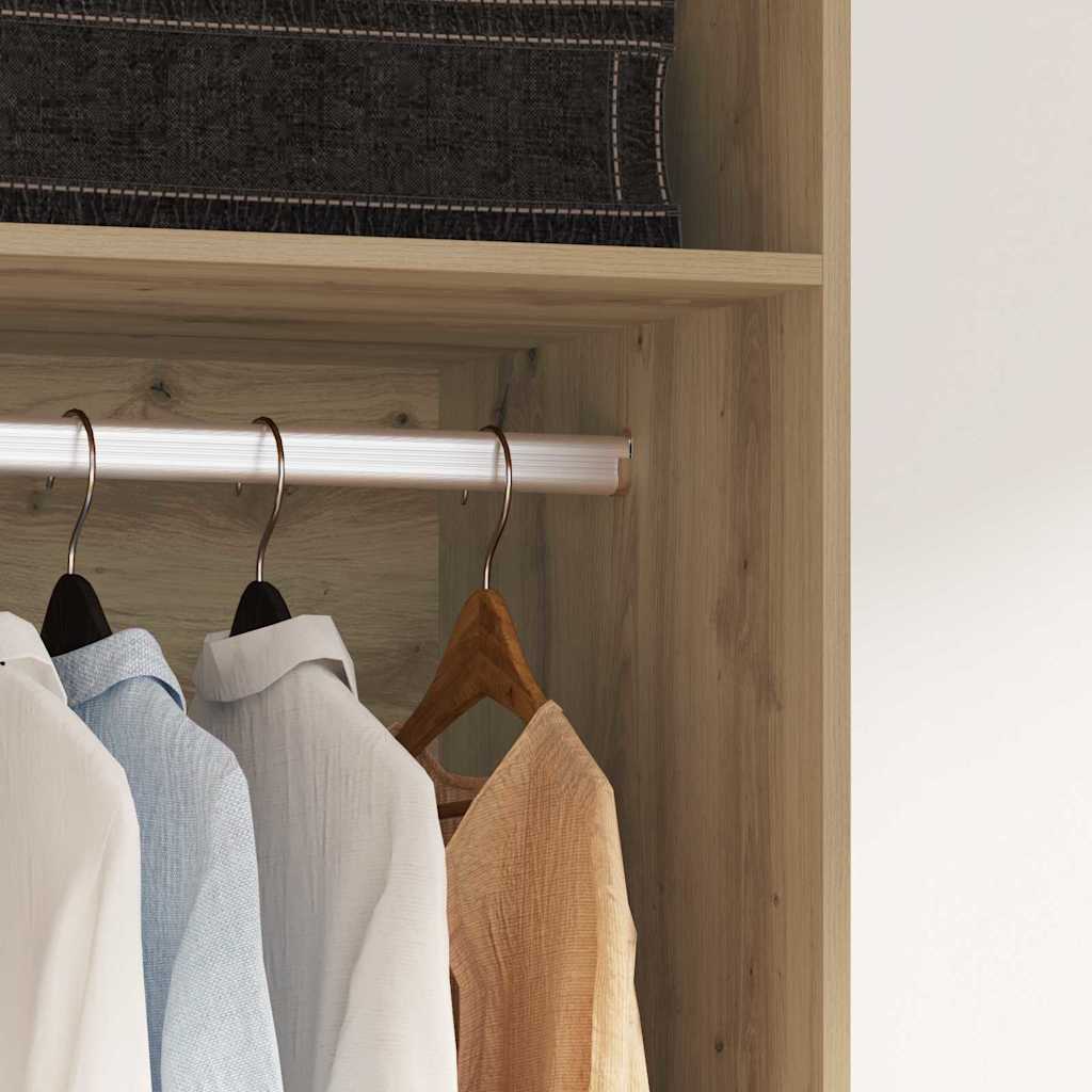 Kleiderschrank mit Regal Eiche handwerklich Holzwerkstoff