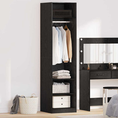 Kleiderschrank Schwarz Eichen-Optik 50 x 50 x 200 cm