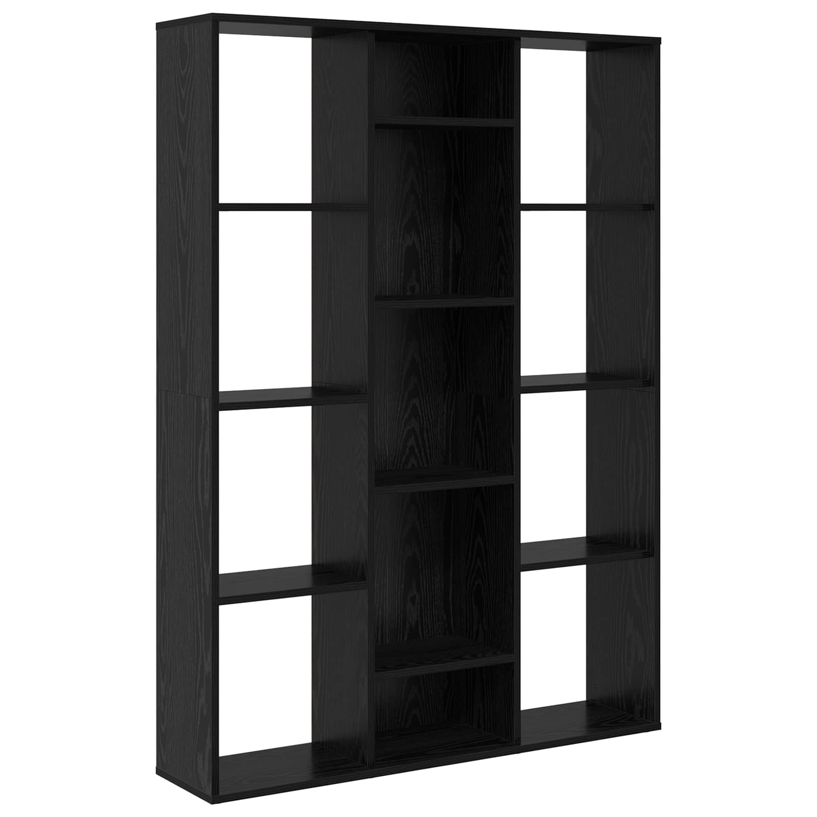 Raumteiler Schwarz Eichen-Optik 100 x 24 x 140 cm Holzwerkstoff