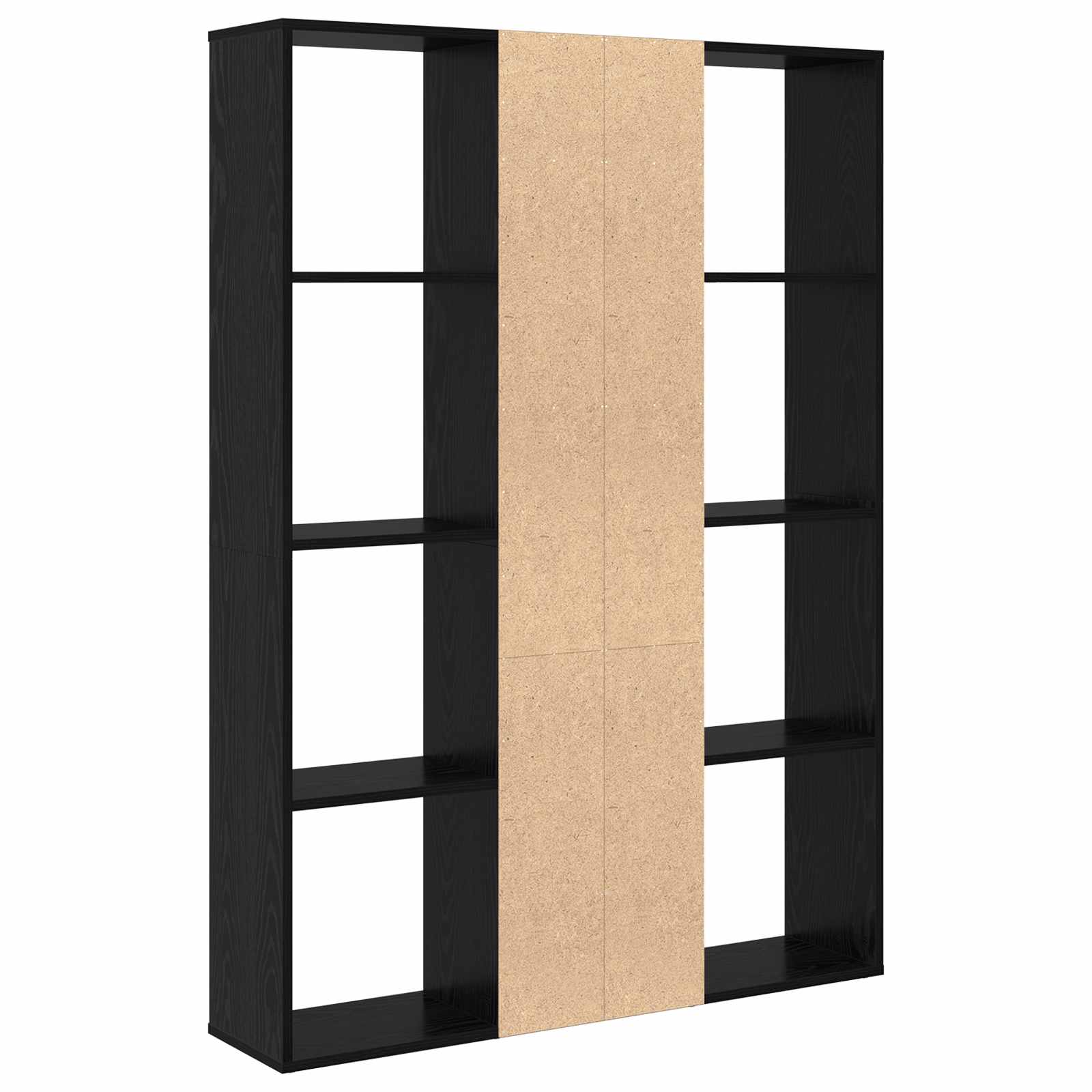 Raumteiler Schwarz Eichen-Optik 100 x 24 x 140 cm Holzwerkstoff