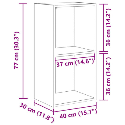 Bücherregal 2 Ebenen 40 x 30 x 77 cm Holzwerkstoff