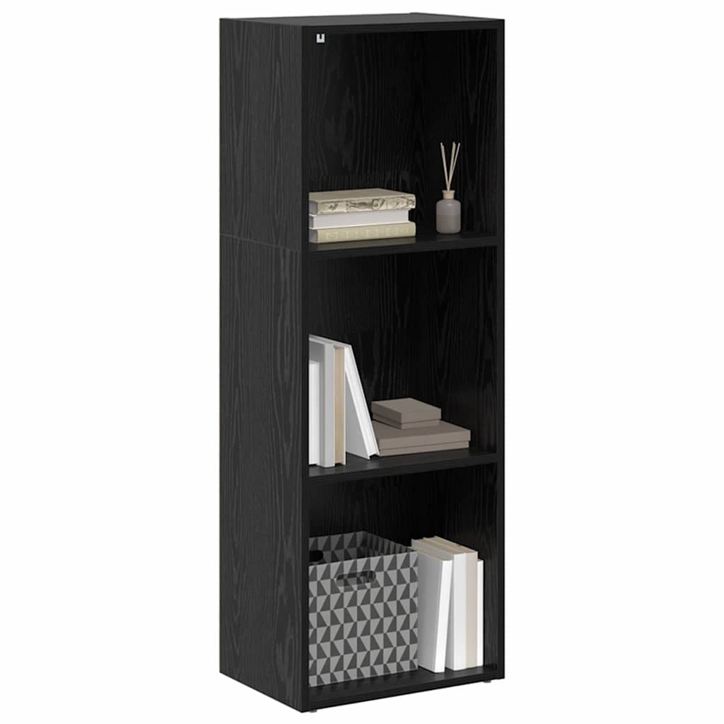 Bücherregal Schwarz Eichen-Optik 40 x 30 x 114 cm Holzwerkstoff