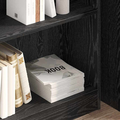 Bücherregal 80 x 24 x 76 cm Holzwerkstoff Schwarz Eichen-Optik