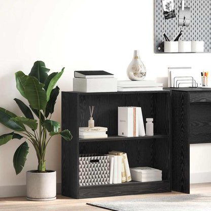 Bücherregal 80 x 24 x 76 cm Holzwerkstoff Schwarz Eichen-Optik