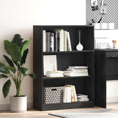 Bücherregal 80 x 24 x 109 cm Holzwerkstoff Schwarz Eichen-Optik