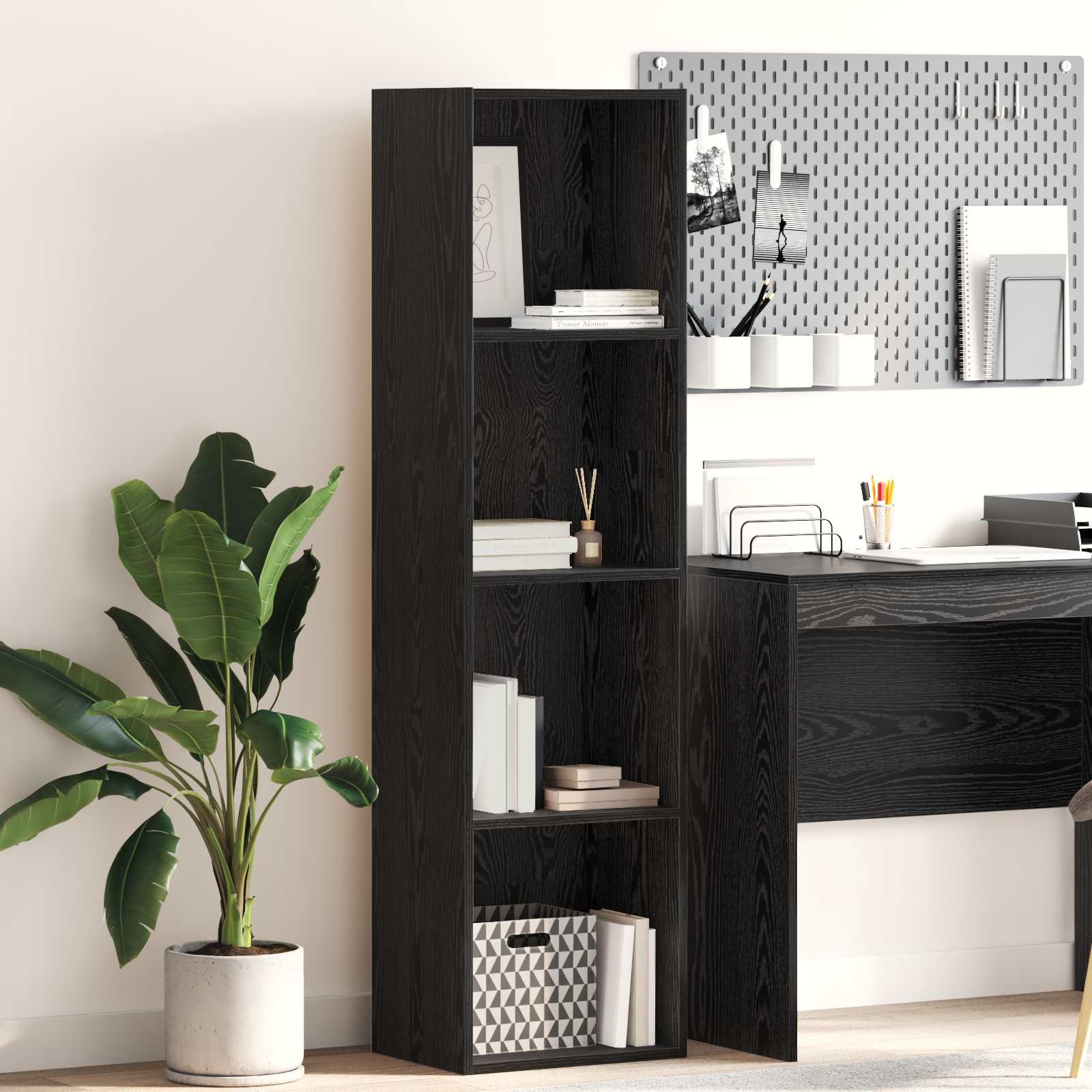 Bücherregal 4 Ebenen 40 x 30 x 152 cm Holzwerkstoff