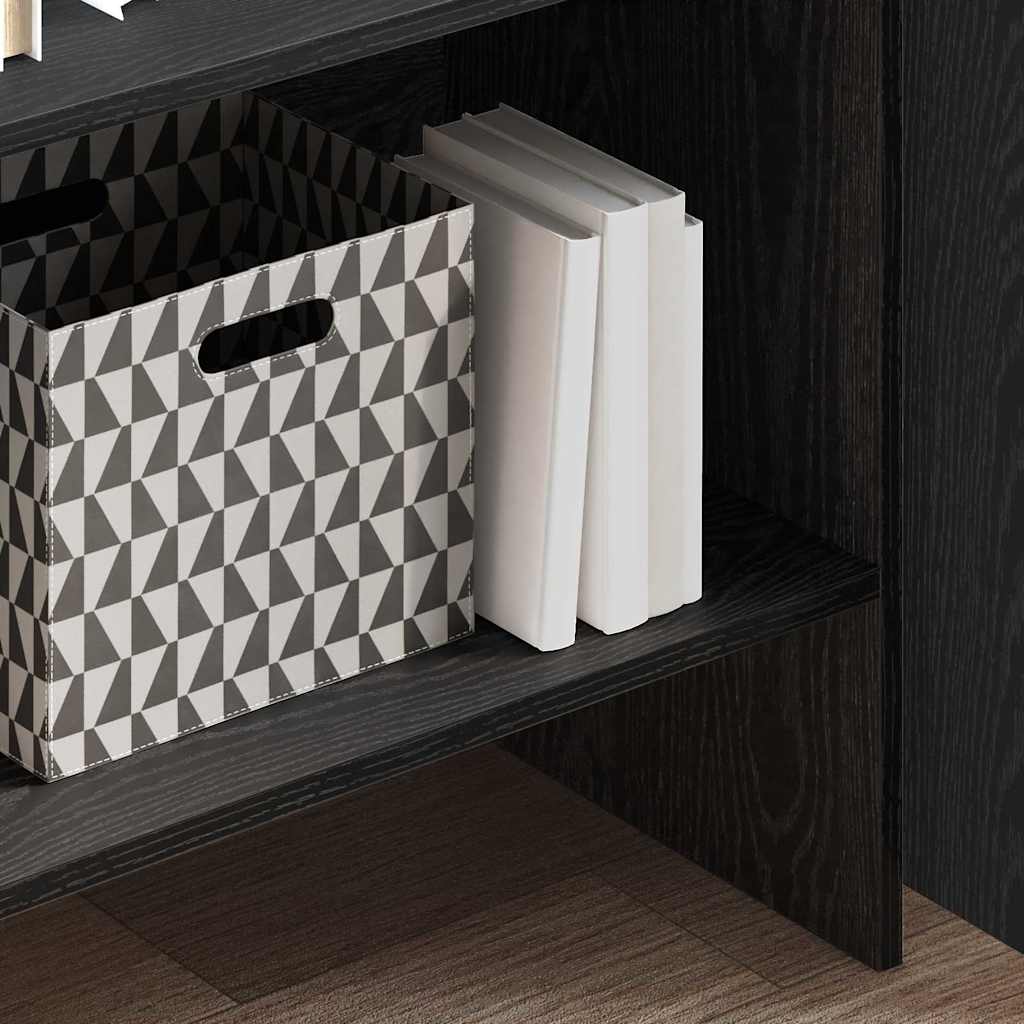 Bücherregal Schwarz Eichen-Optik 60 x 35 x 180 cm Holzwerkstoff