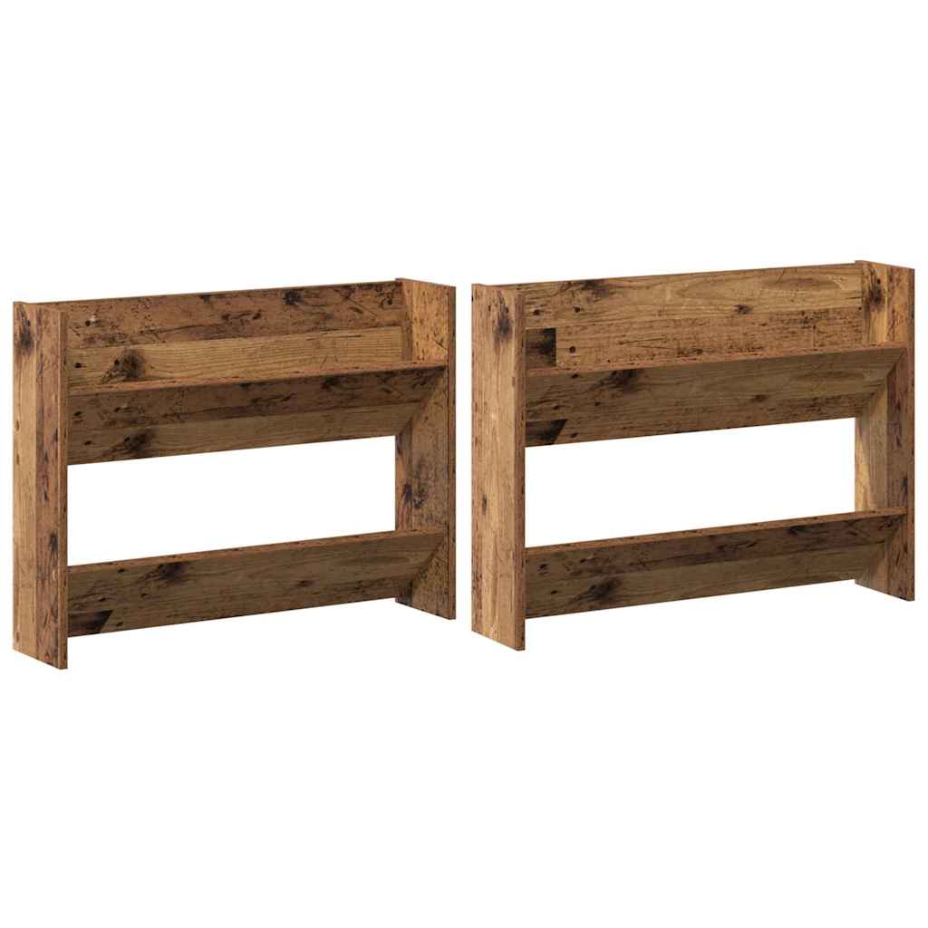 Schuhschrank 2 stk. 80 x 18 x 60 cm Holzwerkstoff Altholz