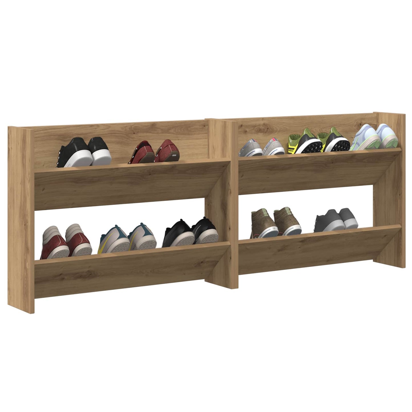 Schuhschrank 2 Stk. 81 x 18 x 60 cm Holzwerkstoff Artisan-Eiche