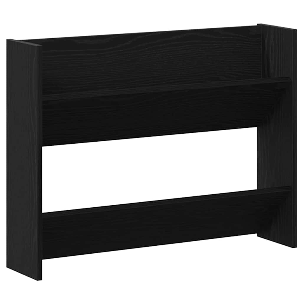 Schuhschrank 82 x 18 x 60 cm Holzwerkstoff Schwarz Eichen-Optik