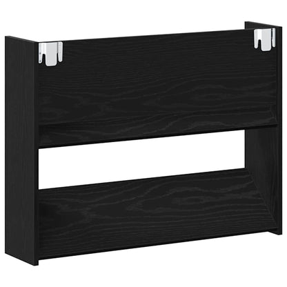 Schuhschrank 82 x 18 x 60 cm Holzwerkstoff Schwarz Eichen-Optik