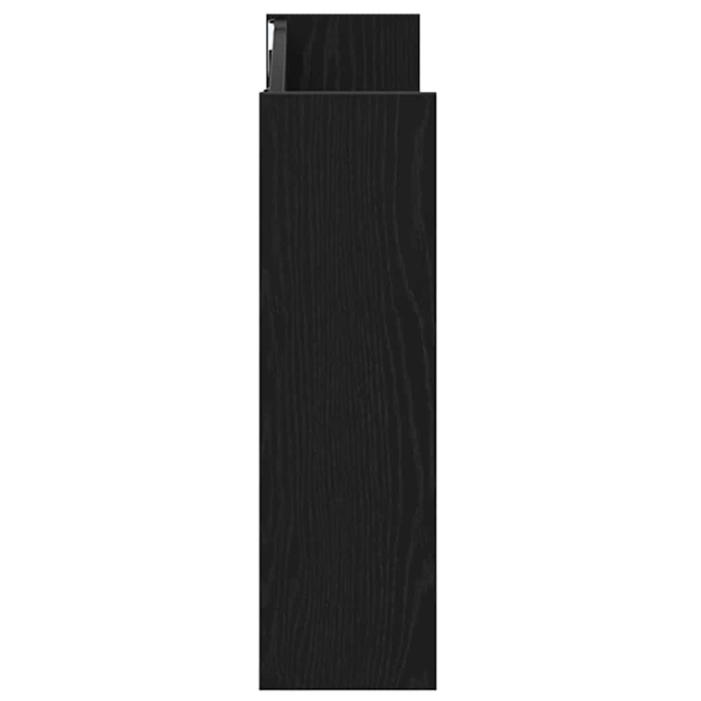 Schuhschrank 82 x 18 x 60 cm Holzwerkstoff Schwarz Eichen-Optik