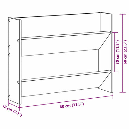Schuhschrank 82 x 18 x 60 cm Holzwerkstoff Schwarz Eichen-Optik