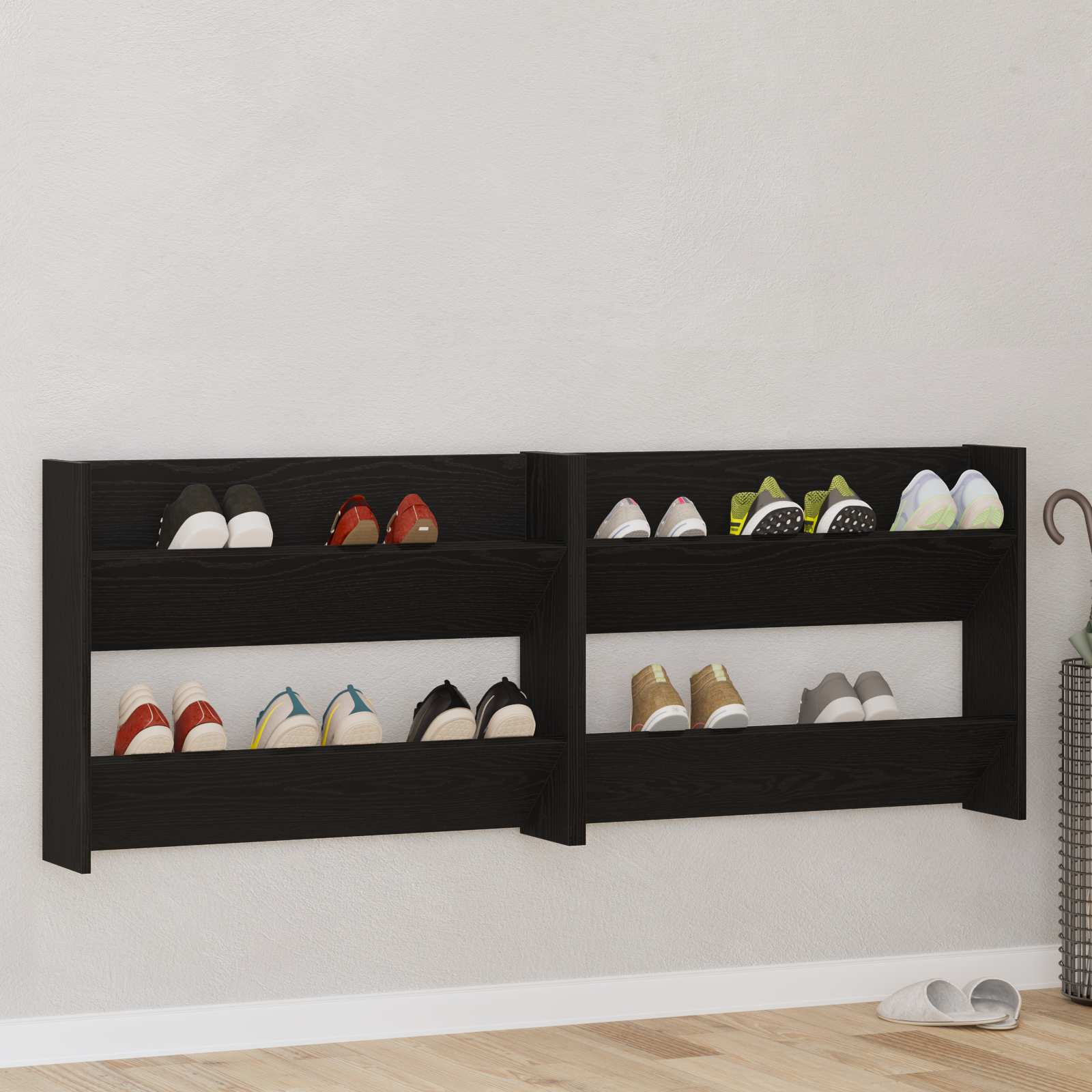 Schuhschrank 2 stk. 83 x 18 x 60 cm Holzwerkstoff