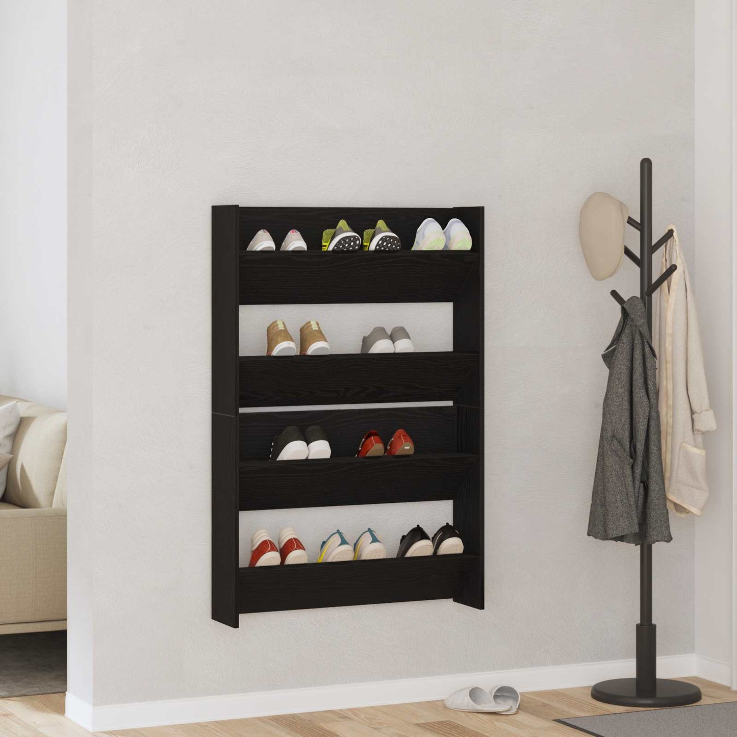 Schuhschrank 2 stk. 83 x 18 x 60 cm Holzwerkstoff