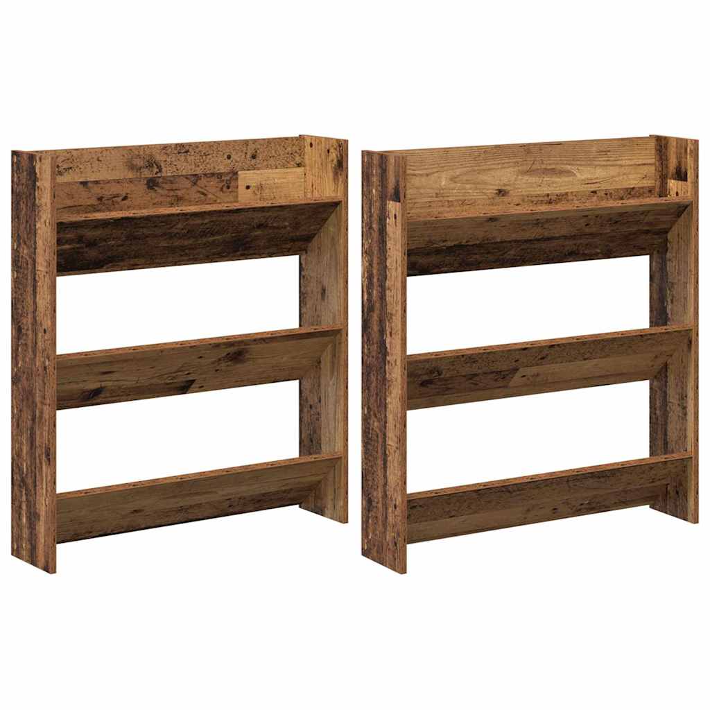 Schuhschrank 2 stk. 84 x 18 x 90 cm Holzwerkstoff Altholz