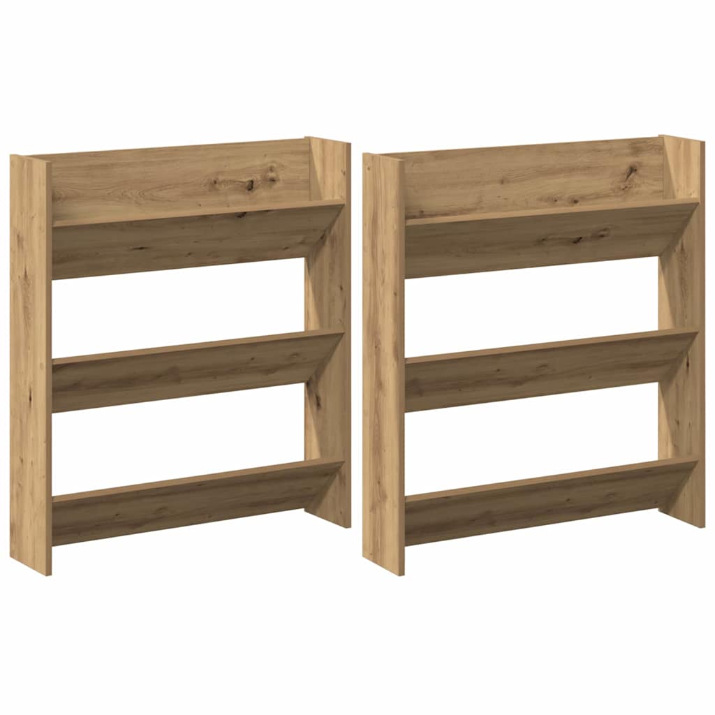 Schuhschrank 2 Stk. 85 x 18 x 90 cm Holzwerkstoff Artisan-Eiche