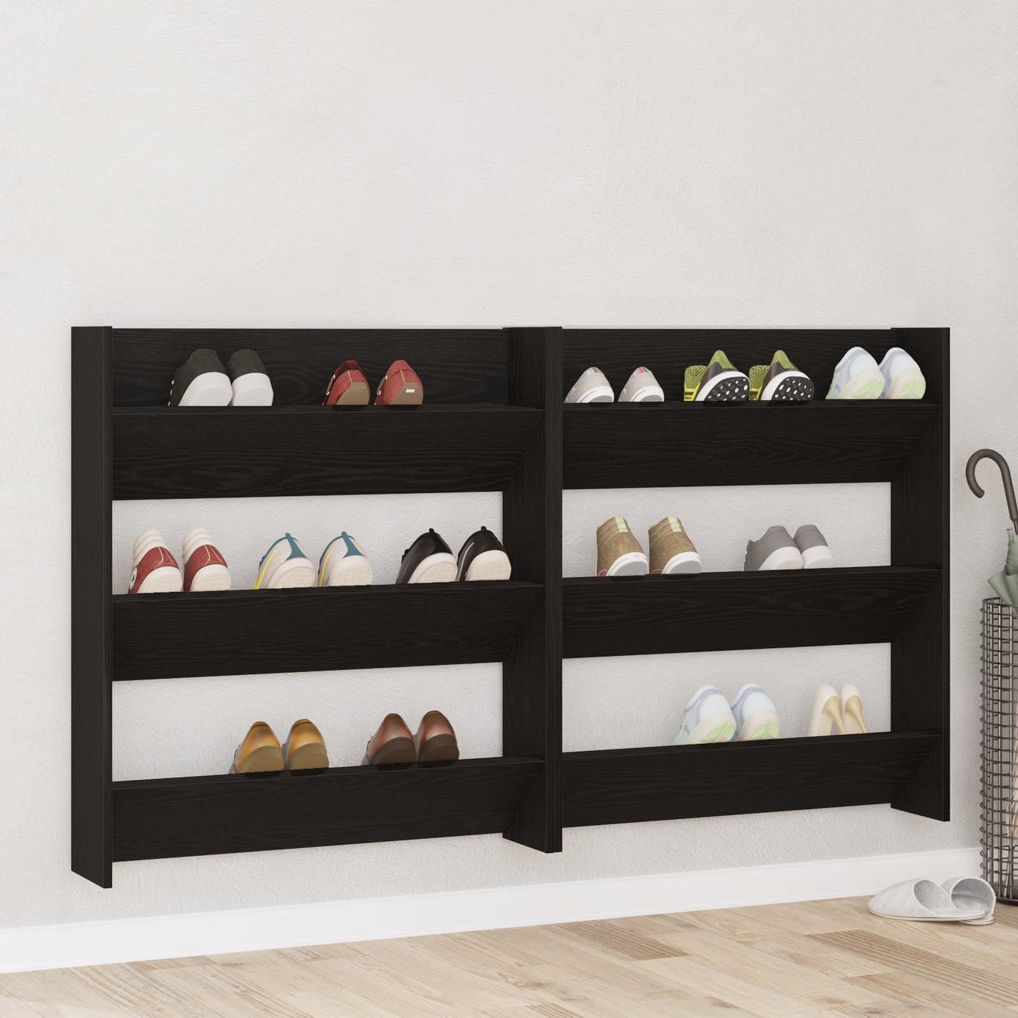 Schuhschrank 2 stk. 86 x 18 x 90 cm Holzwerkstoff