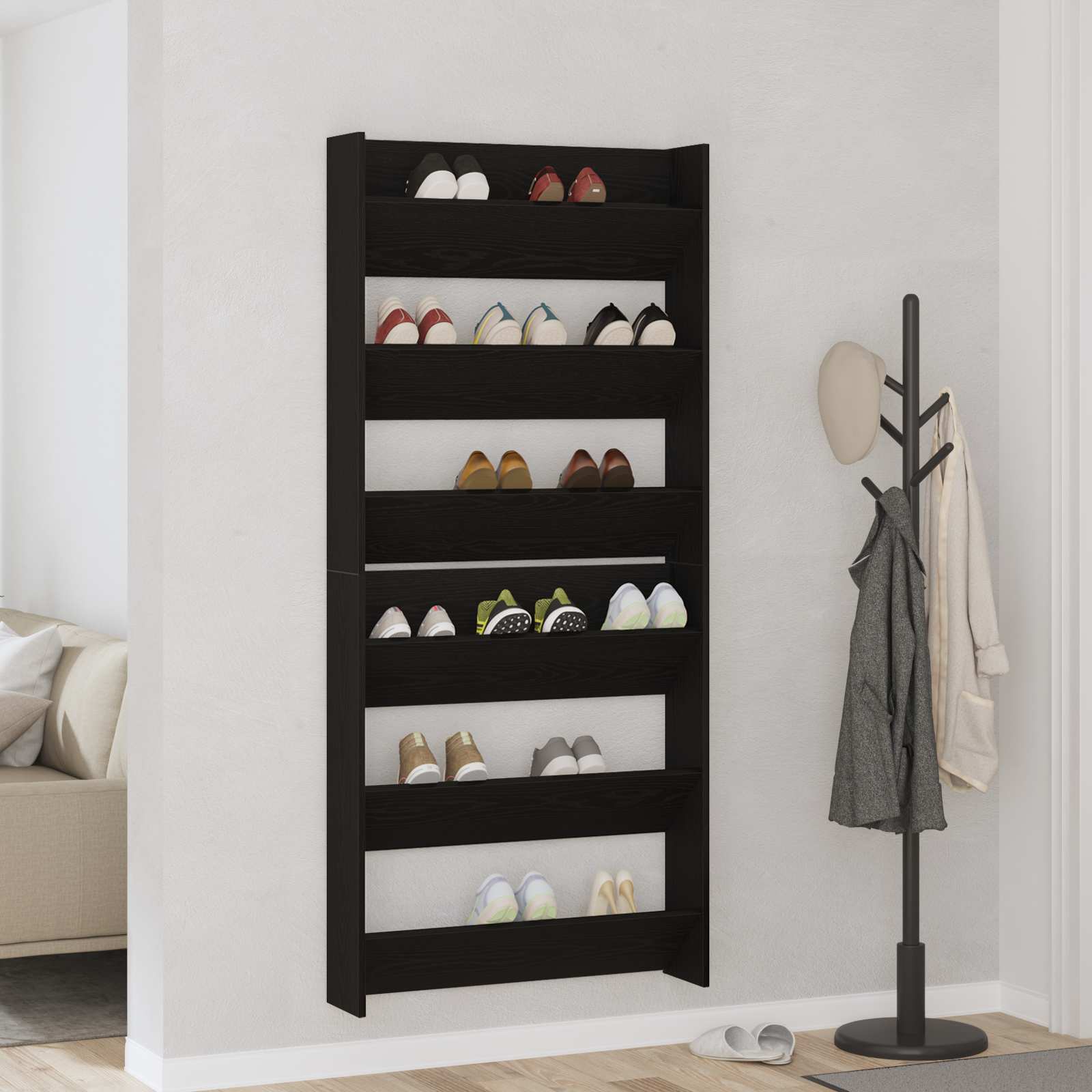 Schuhschrank 2 stk. 86 x 18 x 90 cm Holzwerkstoff