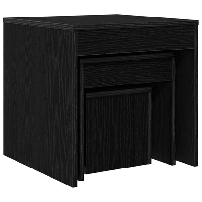 Couchtisch 3 stk. Schwarz Eichen-Optik 45 x 45 x 45 cm