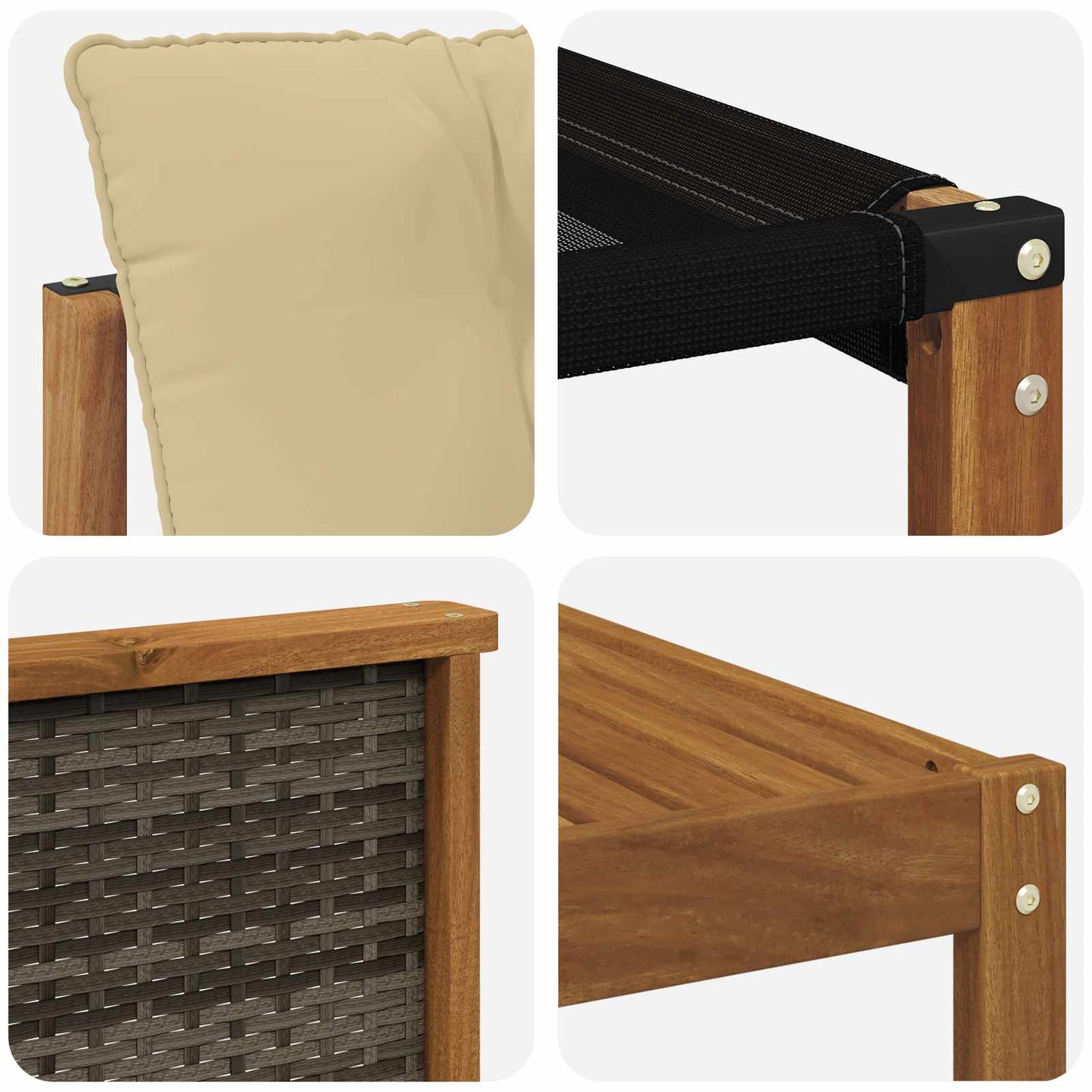 Outdoor-Sofagarnitur 5 stk. Natur und Beige