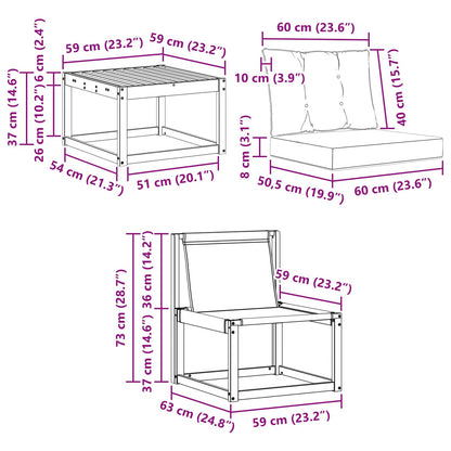 Outdoor-Sofagarnitur 5 stk. Natur und Creme