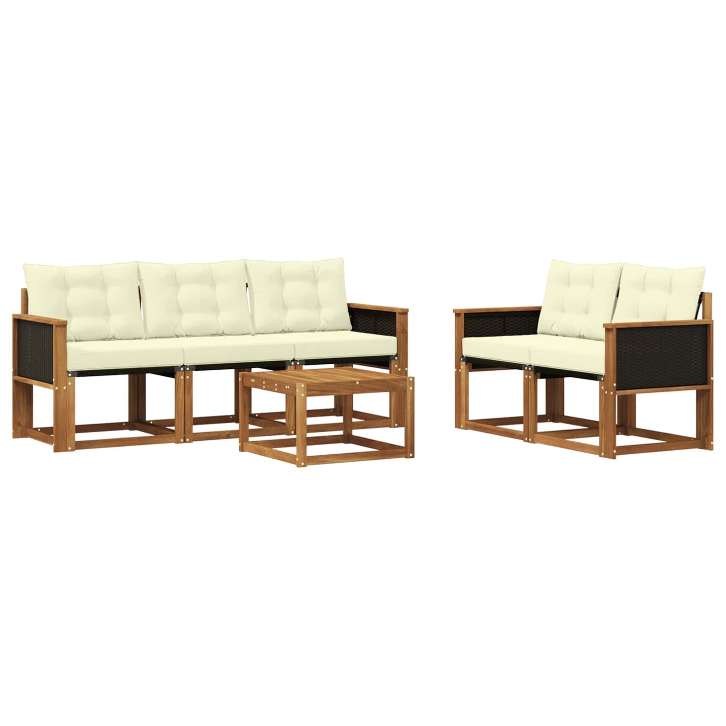 Outdoor-Sofagarnitur 6 stk. Natur und Creme