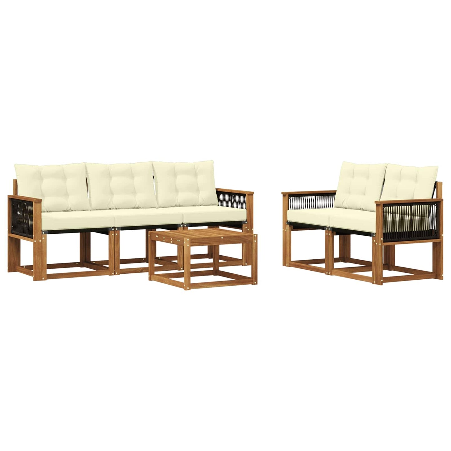 Outdoor-Sofagarnitur 6 stk. Natur und Creme