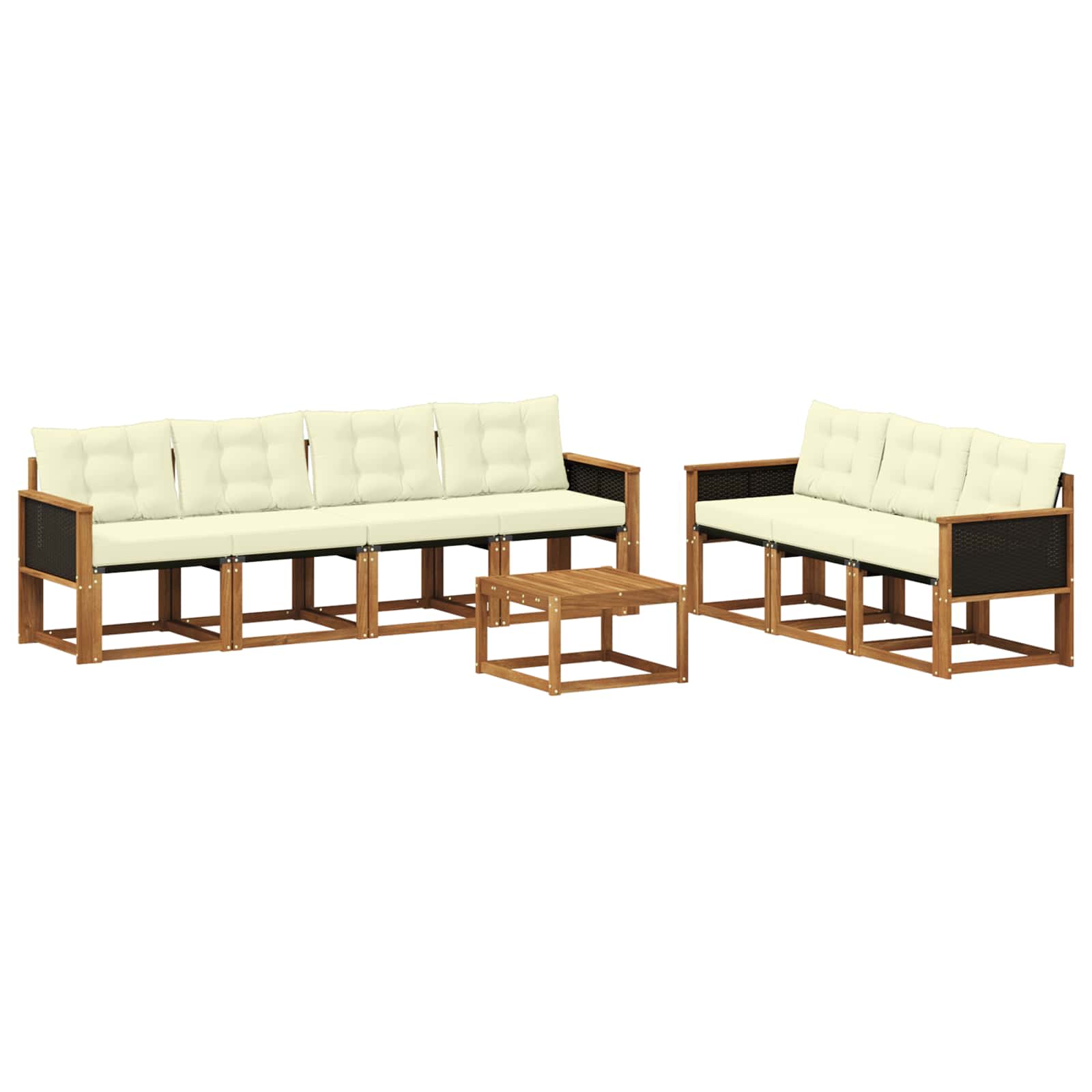 Outdoor-Sofagarnitur 8 stk. Natur und Creme