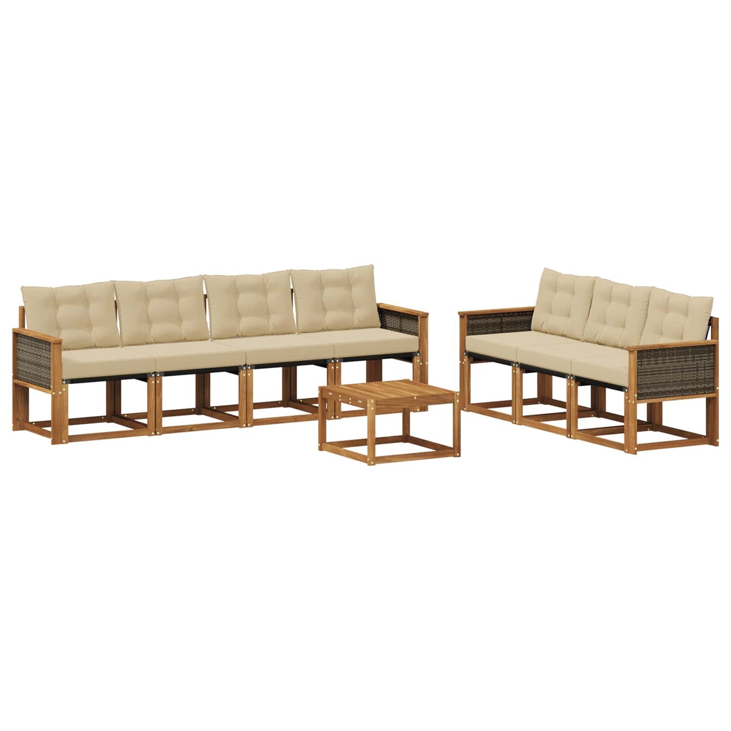 Outdoor-Sofagarnitur 8 stk. Natur und Beige