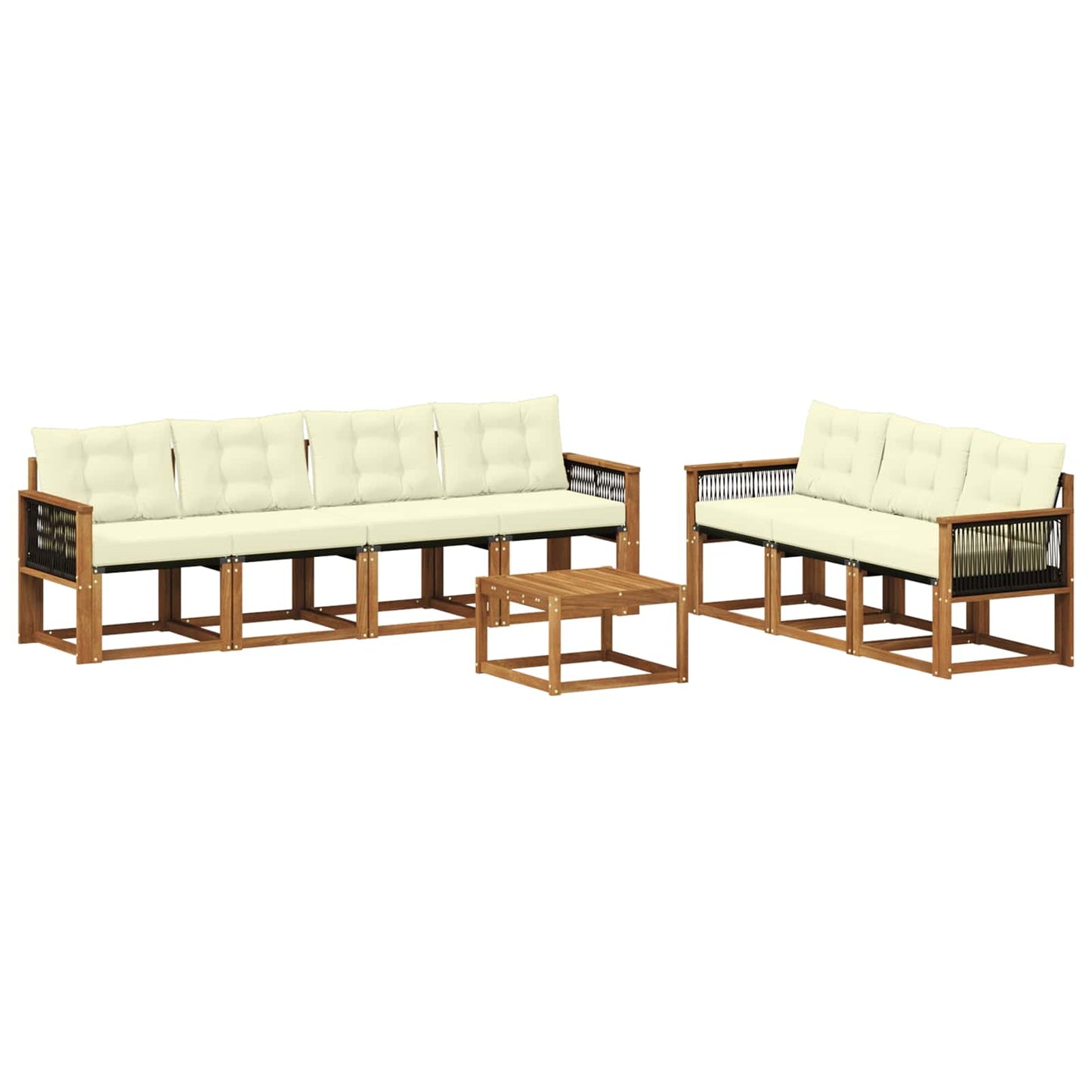 Outdoor-Sofagarnitur 8 stk. Natur und Creme