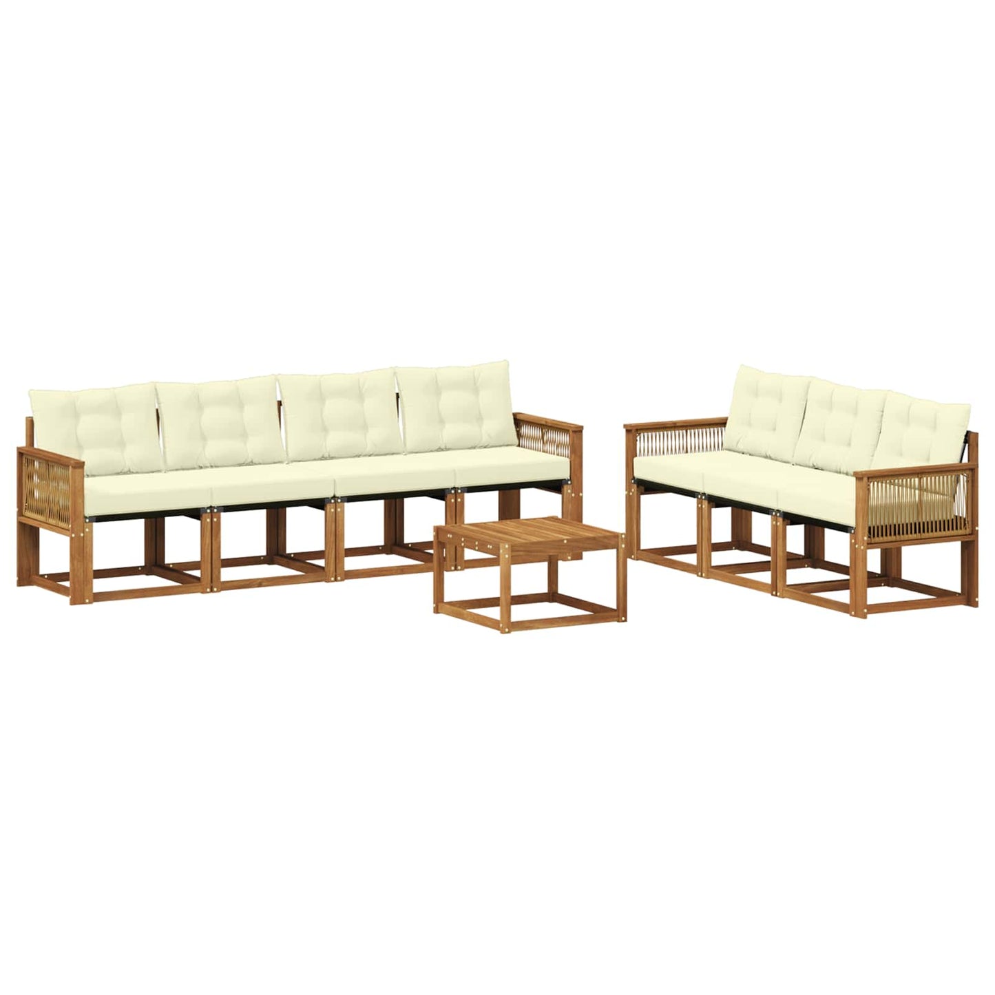 Outdoor-Sofagarnitur 8 stk. Natur und Creme