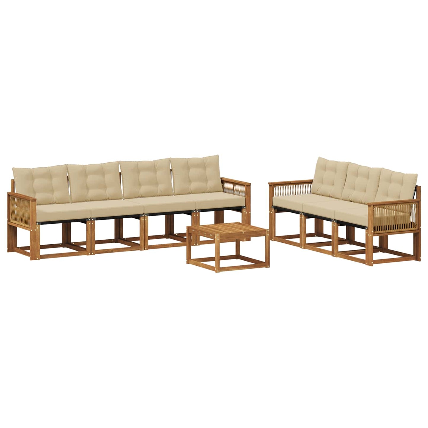 Outdoor-Sofagarnitur 8 stk. Natur und Beige