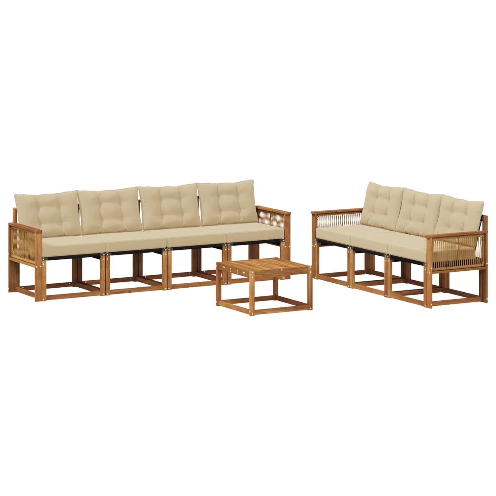 Outdoor-Sofagarnitur 8 stk. Natur und Beige